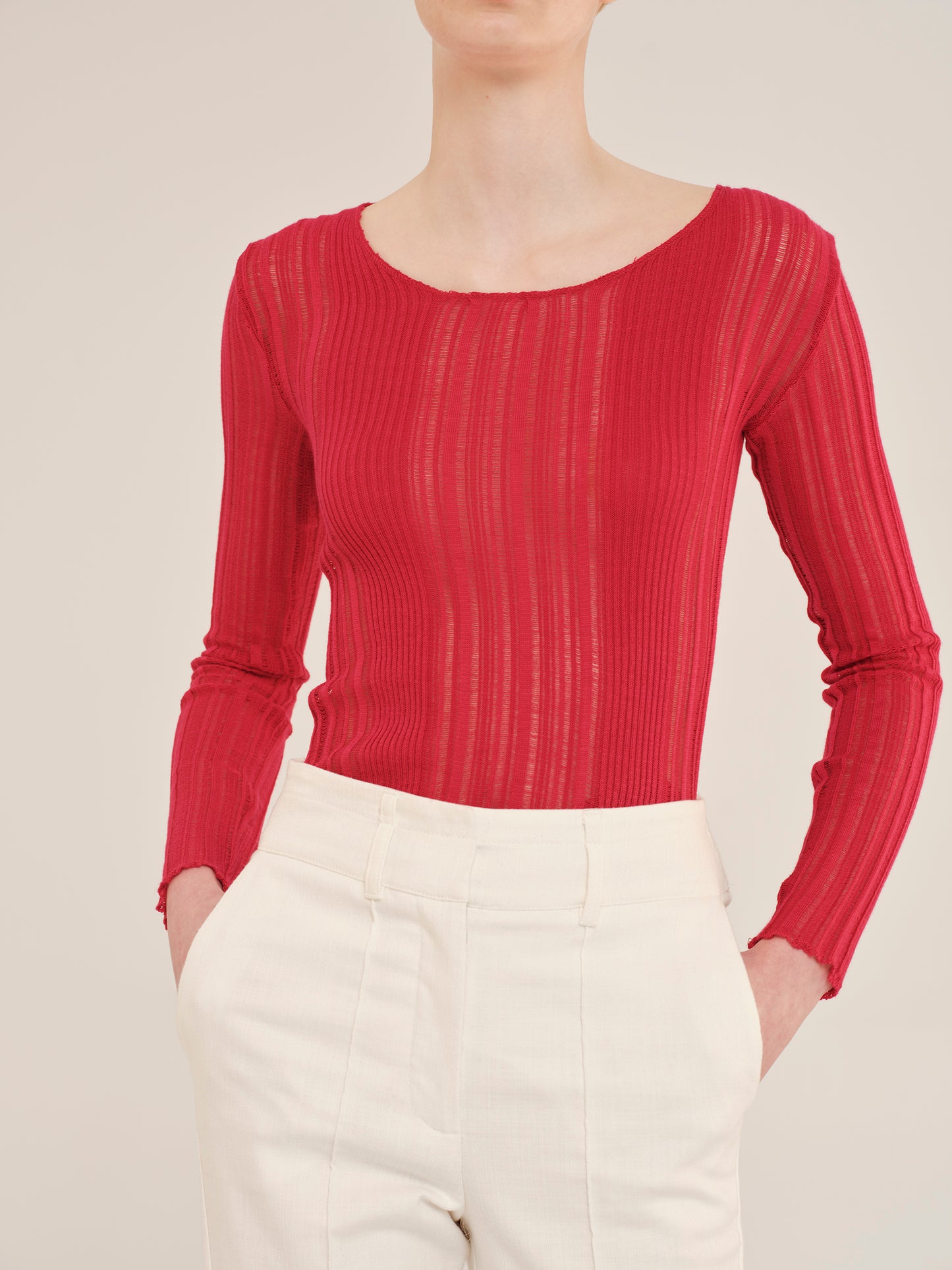 Winter Archetypes Knit Blouse With Scoop Neckline