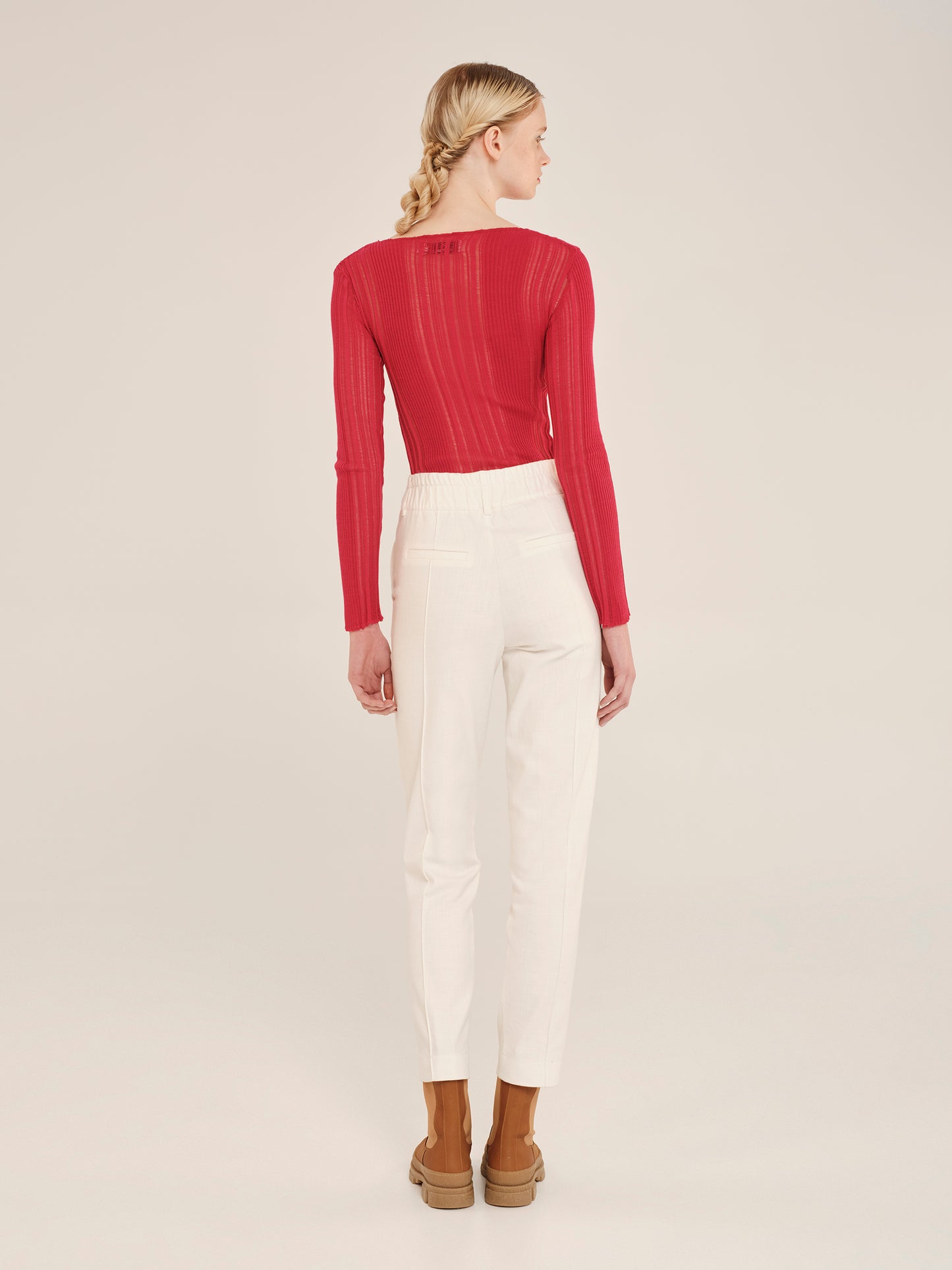 Winter Archetypes Knit Blouse With Scoop Neckline