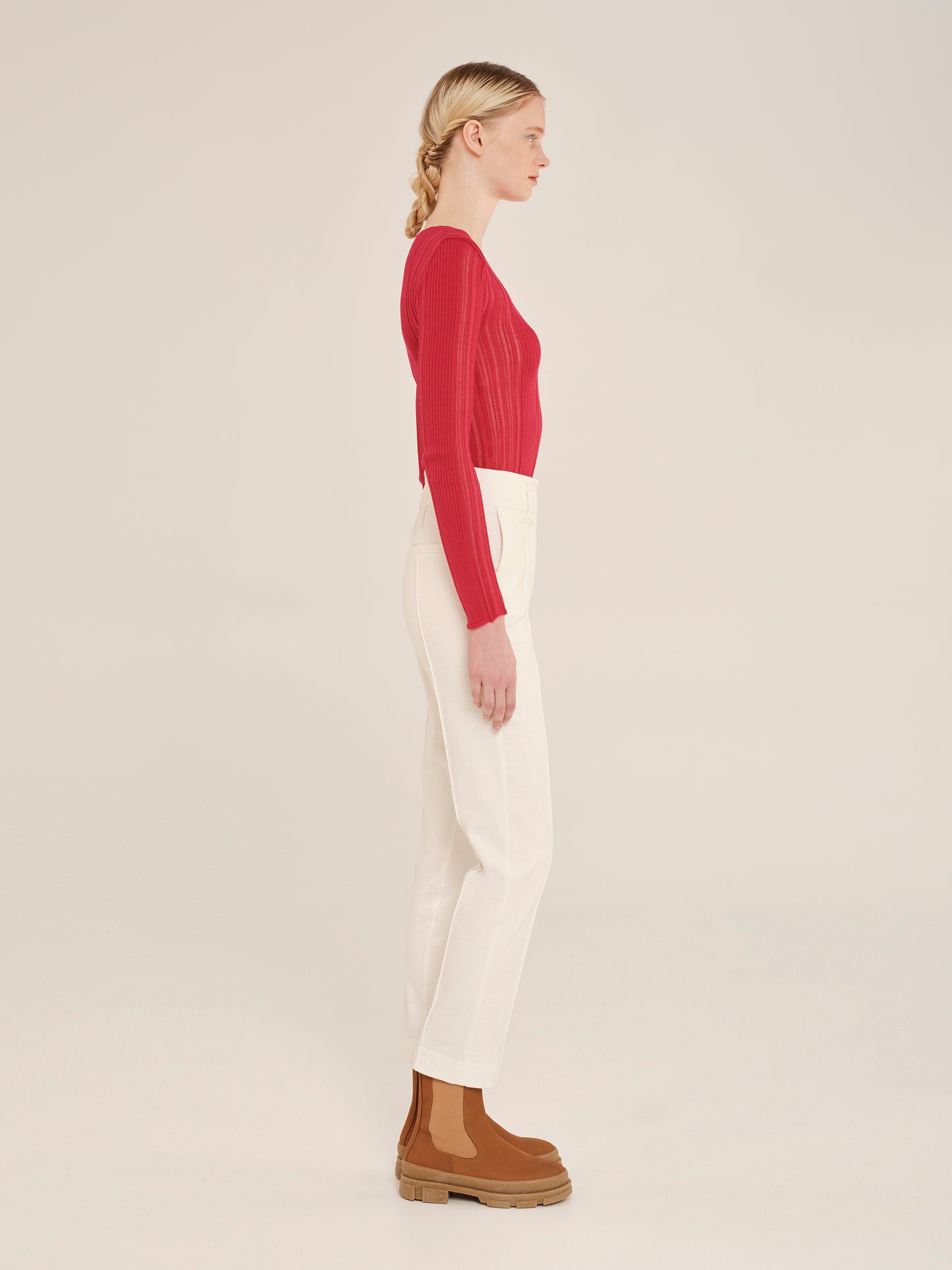 Winter Archetypes Knit Blouse With Scoop Neckline