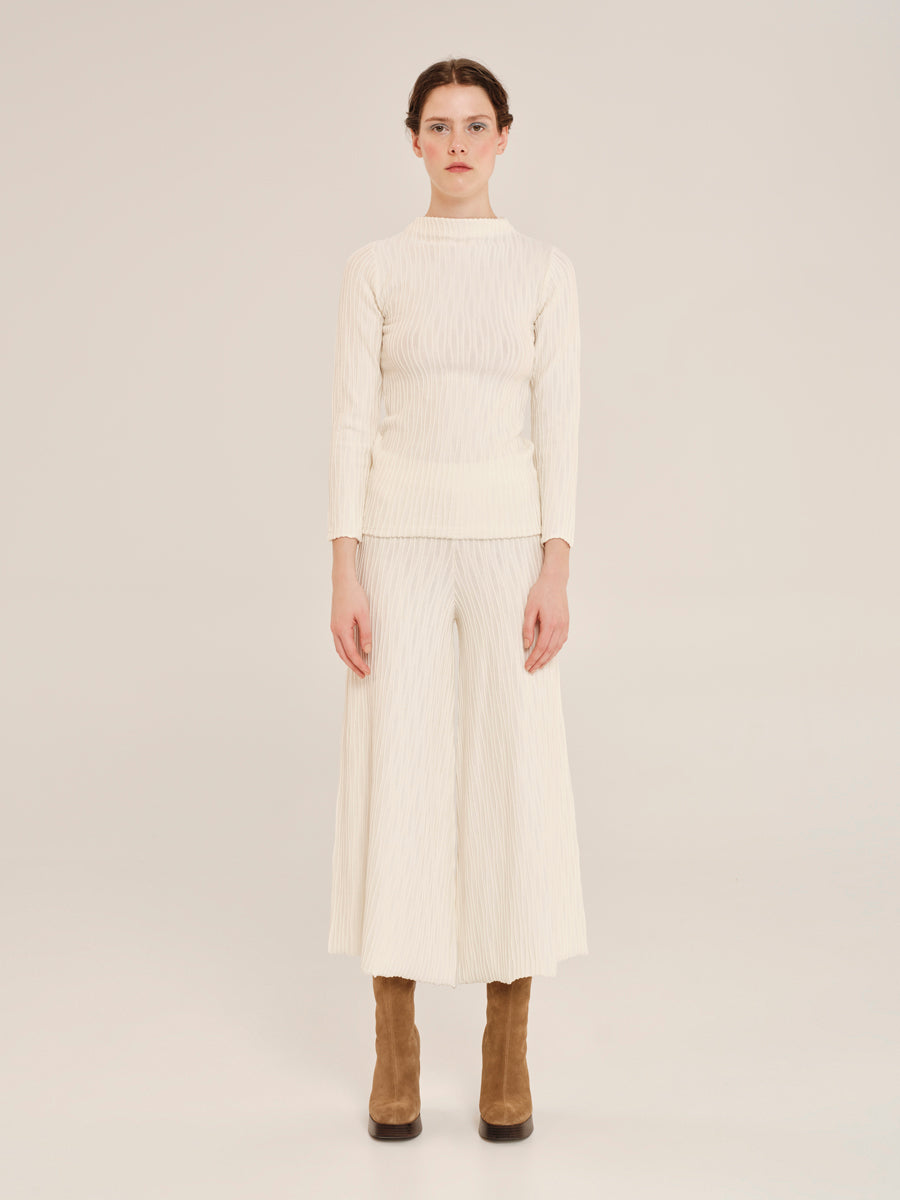 Knit Nervure Longsleeve Blouse