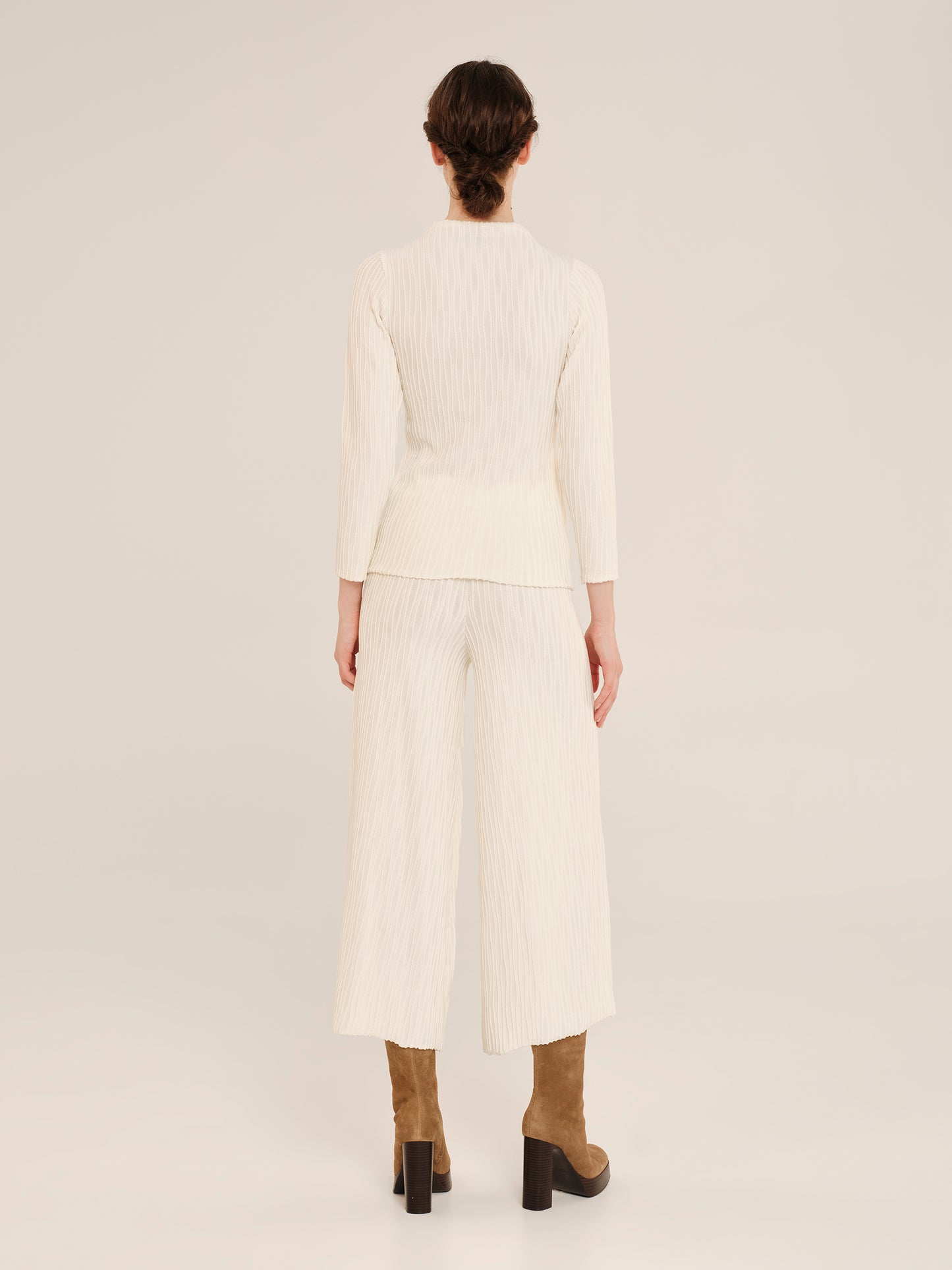 Knit Nervure Longsleeve Blouse