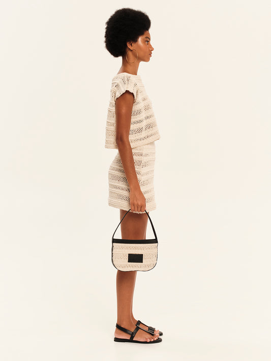 Sandy Lace Knit Mini Skirt