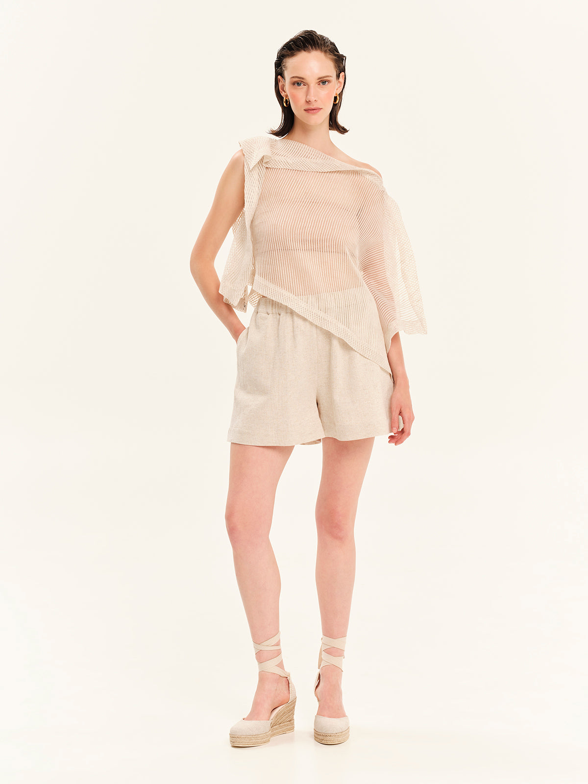 Sandy Touch Shorts with Elastic Waistband