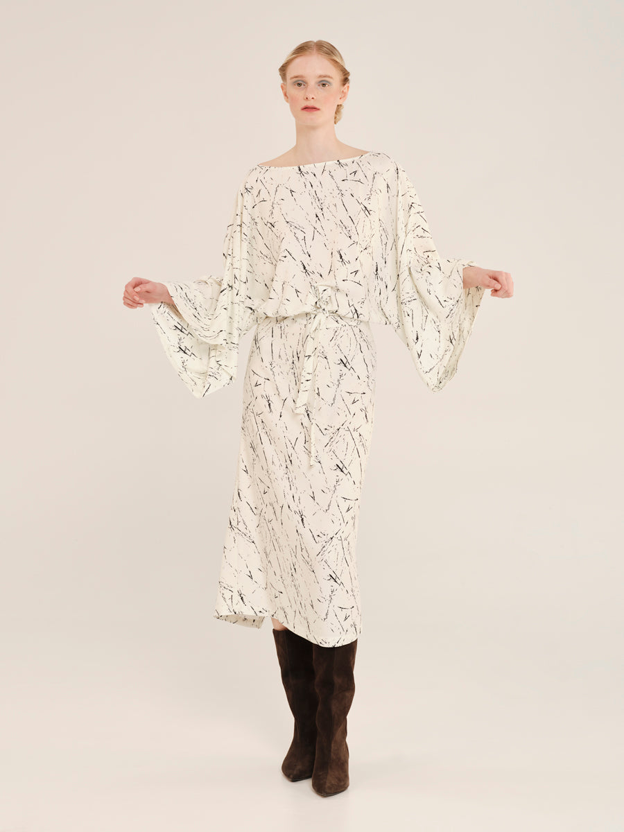 Expressivity Long Dress With Waist Tie