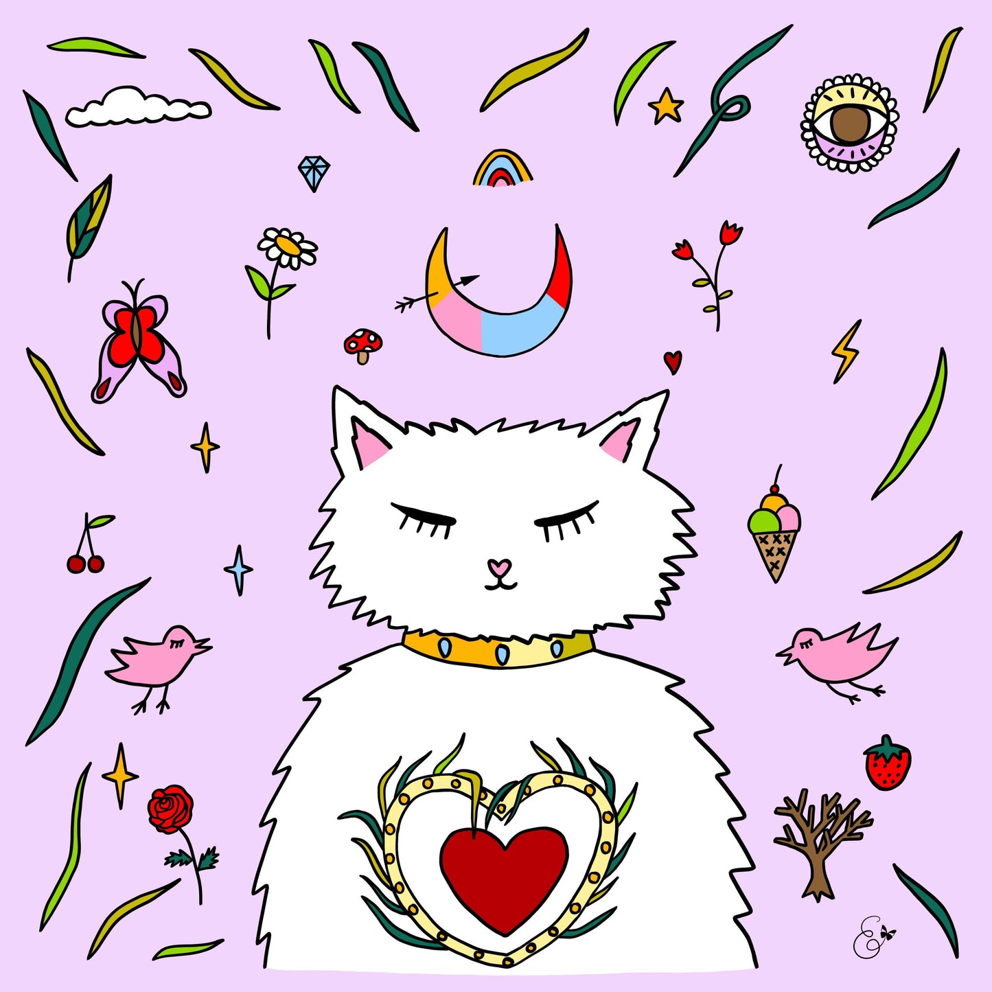 Cat Magic silk scarf