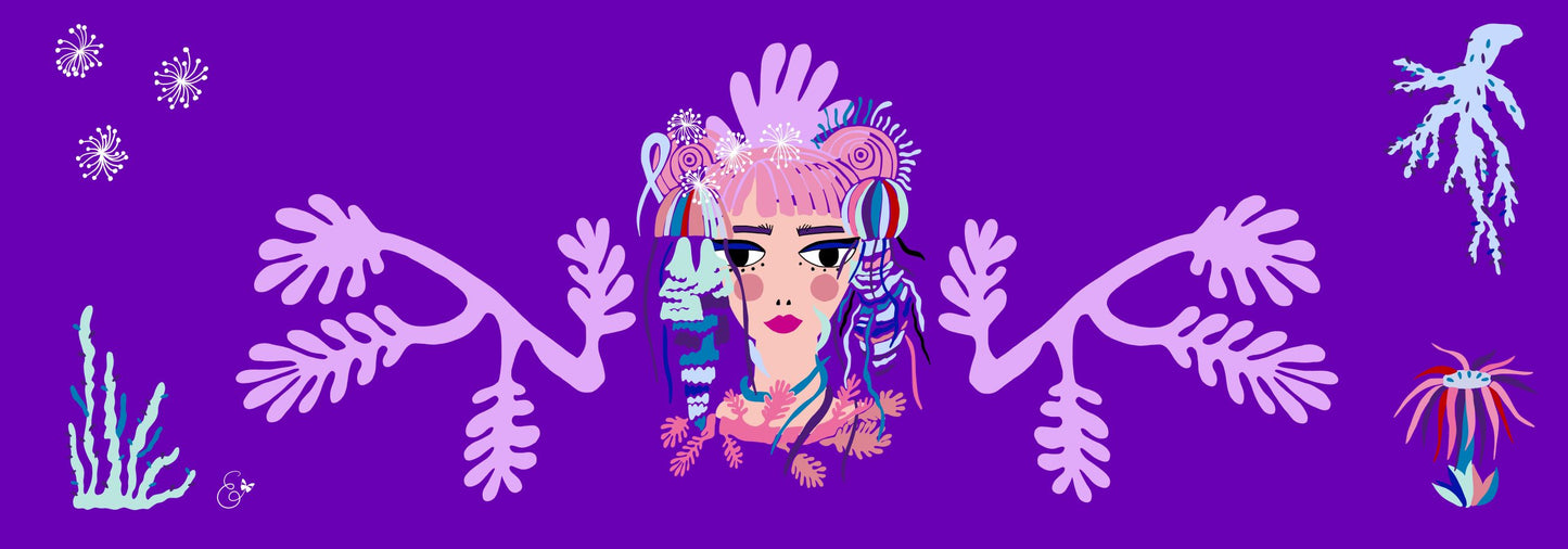 Mermaid Sakura silk shawl