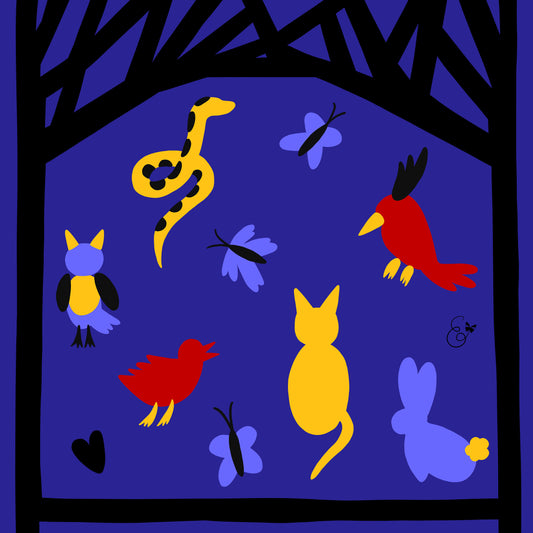 Sacred animals silk scarf