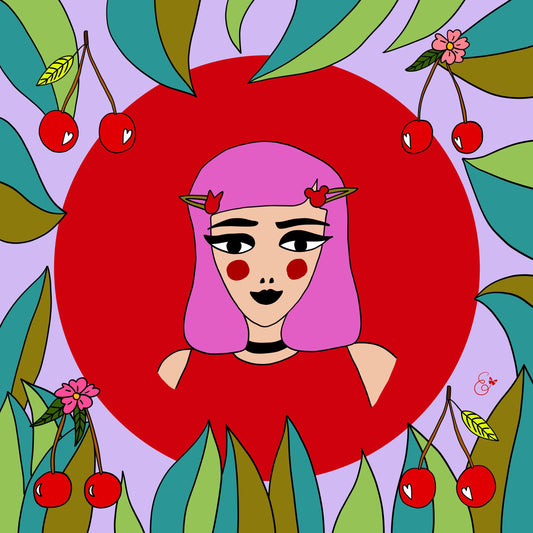 Miss Cherry silk scarf