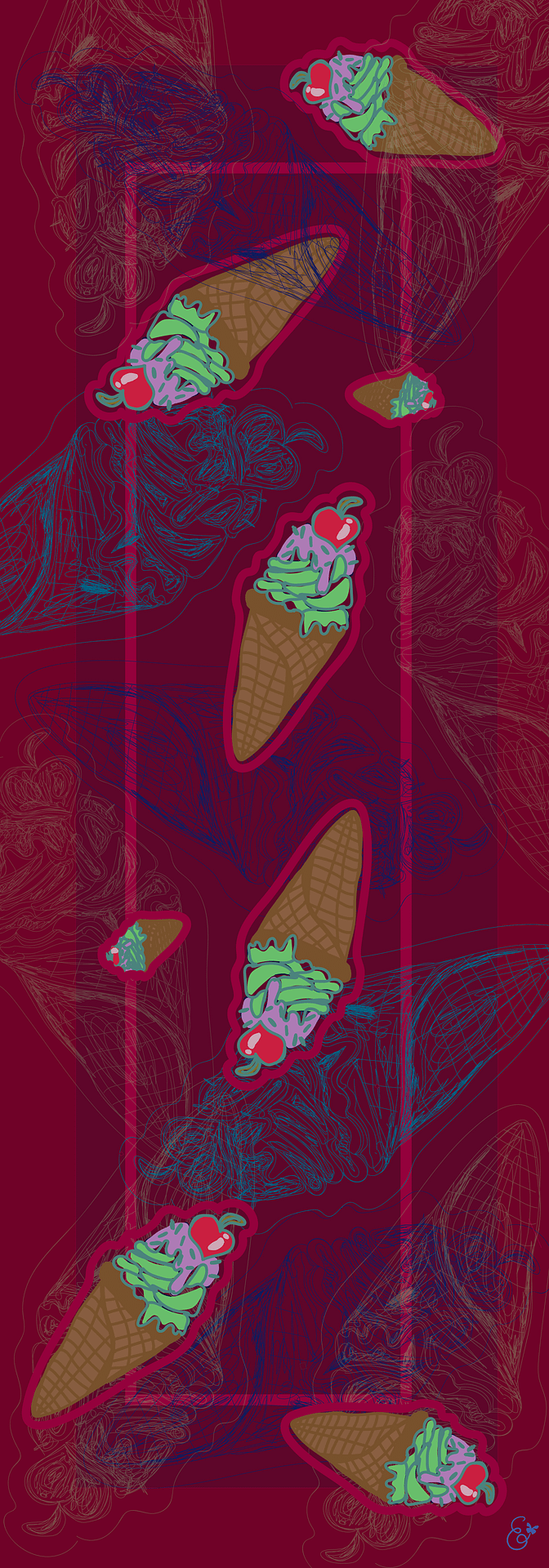 Ice Cream silk shawl