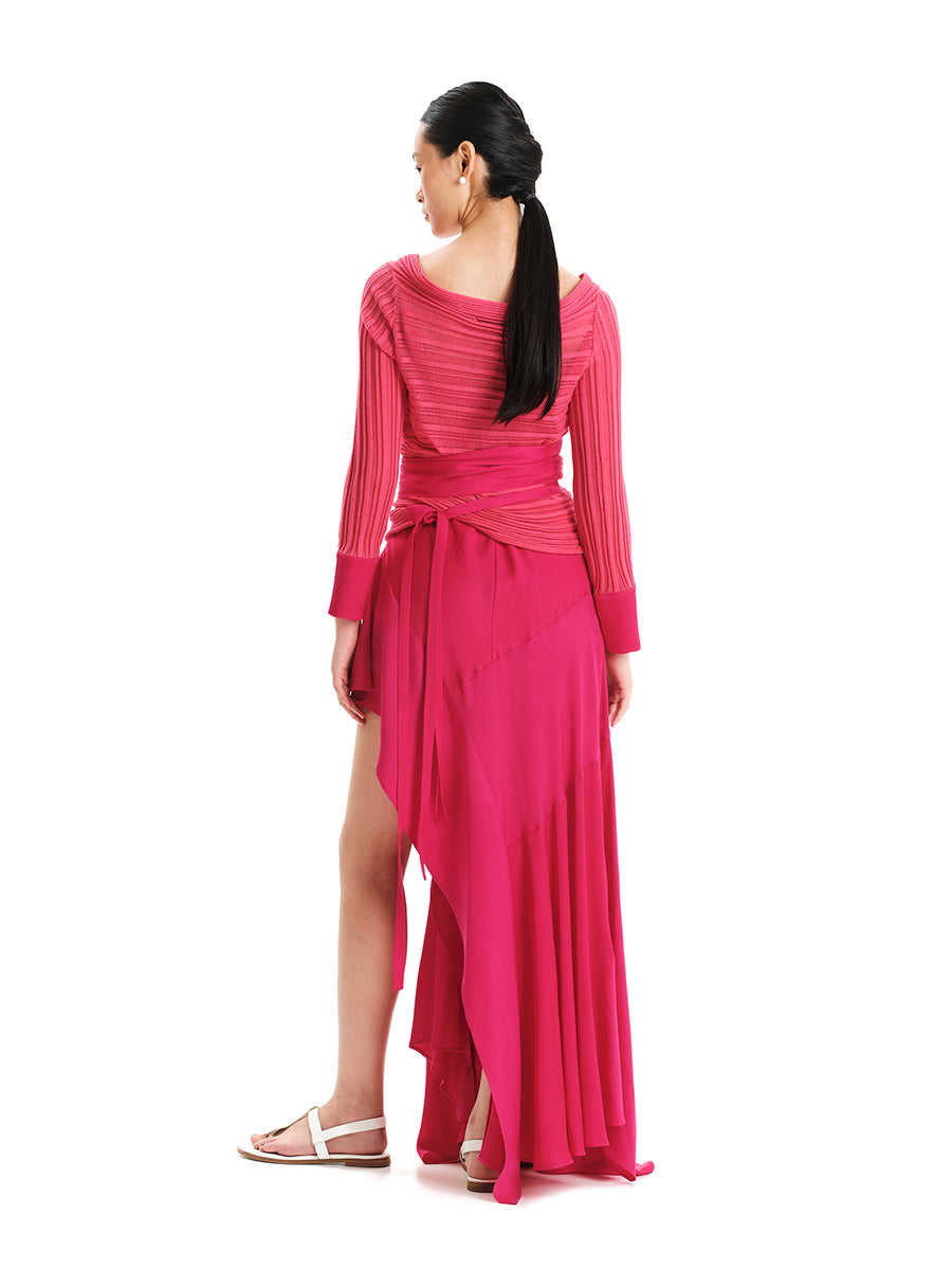 Sleek Move Asymmetric Maxi Dress