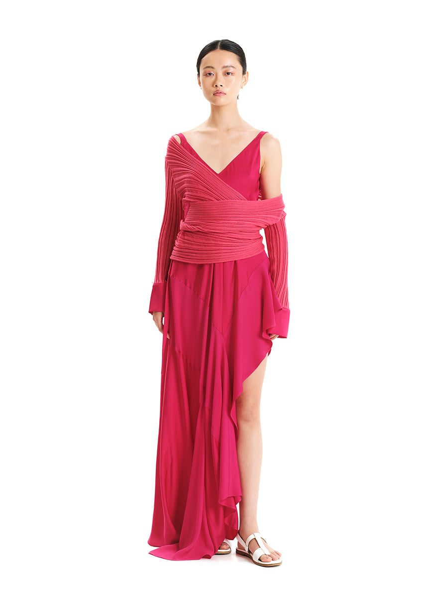 Sleek Move Asymmetric Maxi Dress