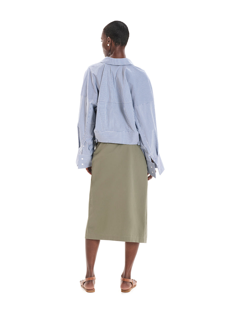 Structured Comfort Midi Skirt