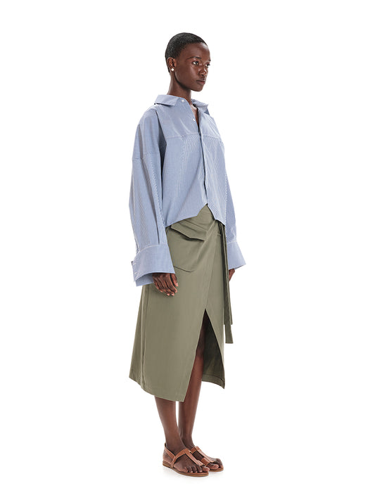 Structured Comfort Midi Skirt