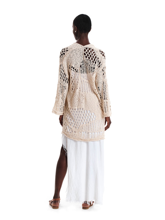 Fringed Linen Asymmetric Dress