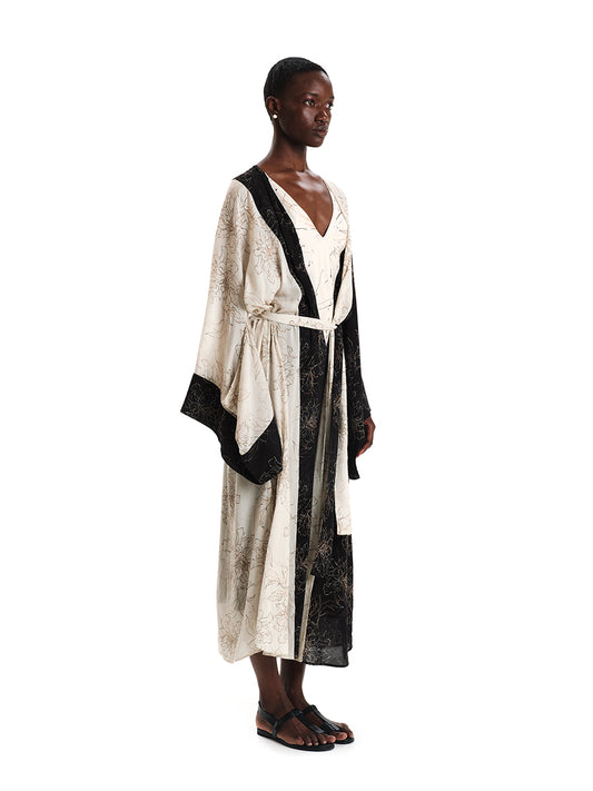 Ikebana Shape Maxi Kimono
