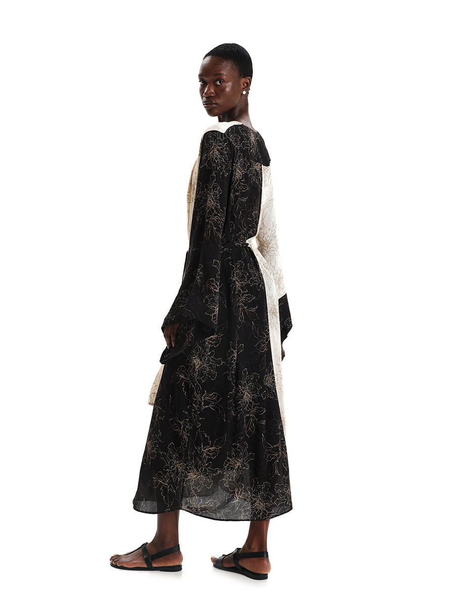 Ikebana Shape Maxi Kimono