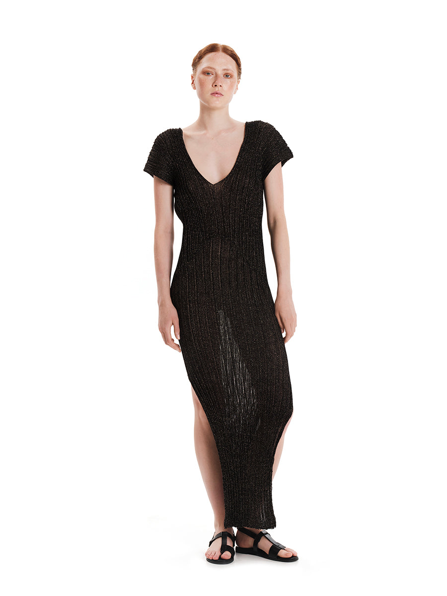 Shimmering Water Maxi Knit Dress