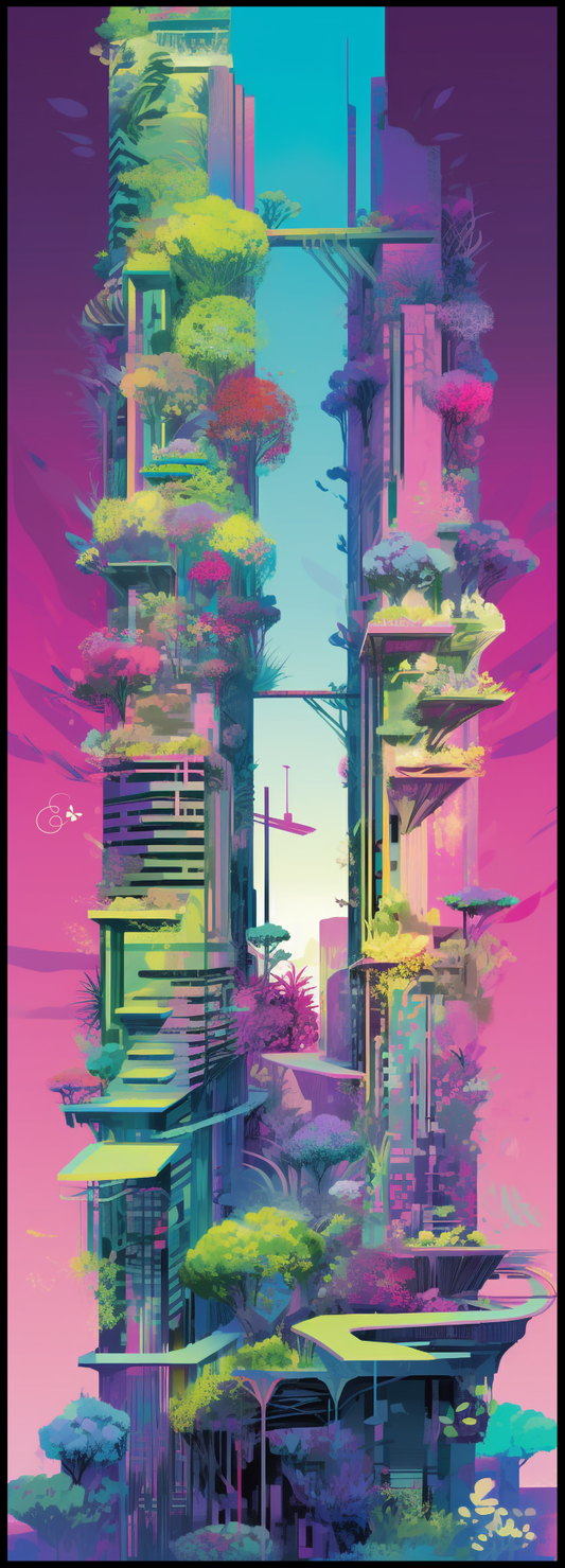 Neon Eden silk shawl