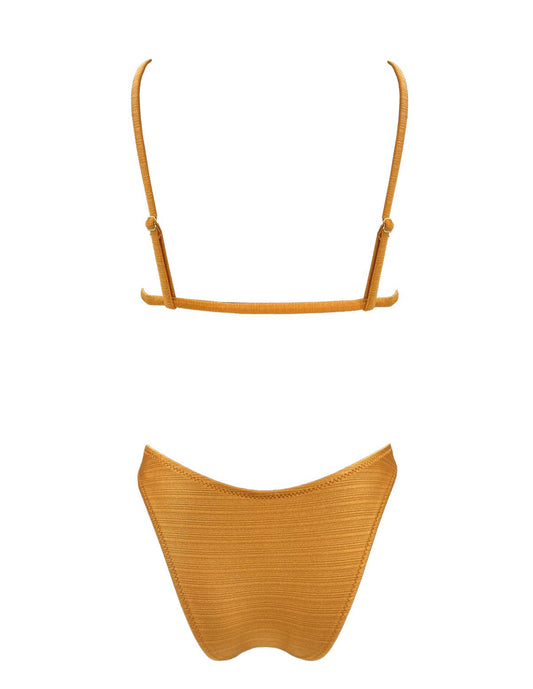 Classic shiny copper triangle Bikini