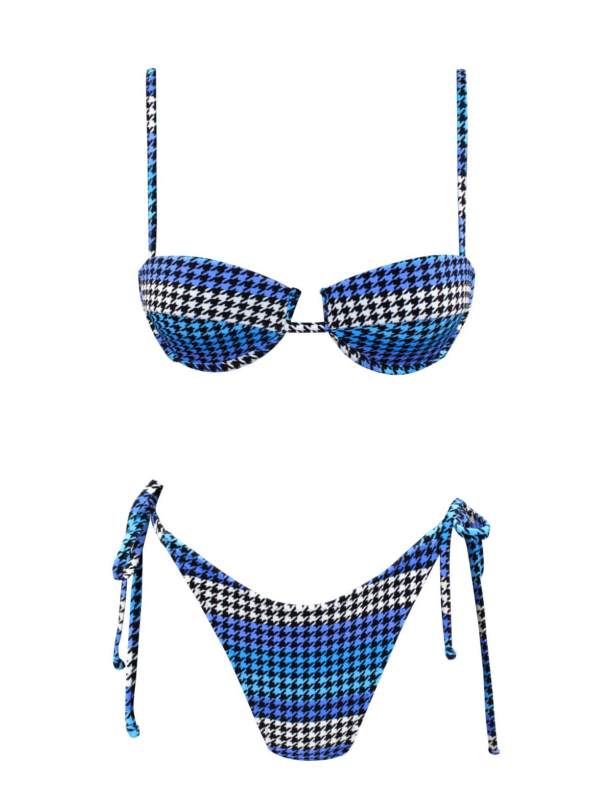Cup blue plaid Bikini