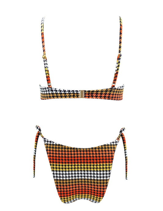 Cup orange plaid Bikini