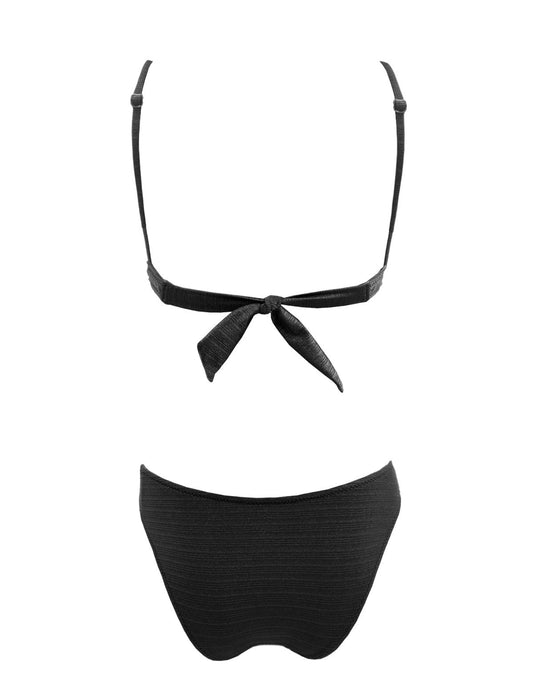 New wire shiny black Bikini