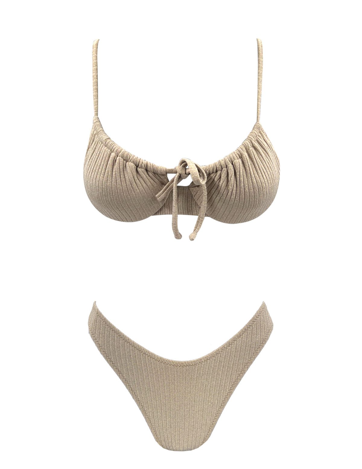 Ruched golden underwire Bikini