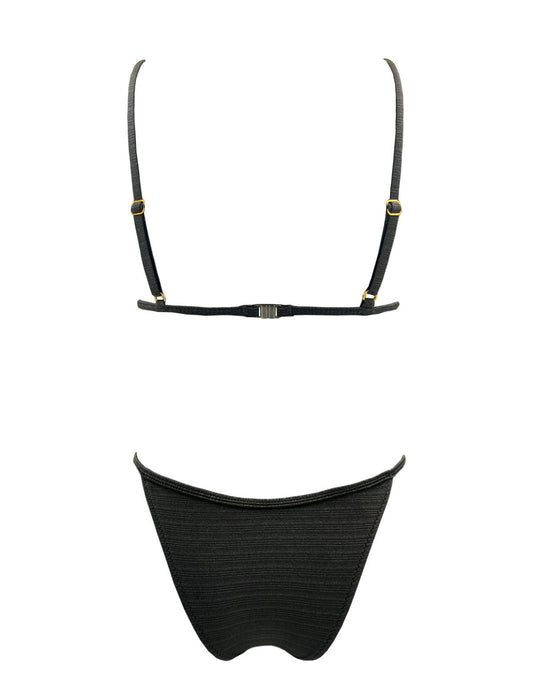 Triangle shiny black Bikini