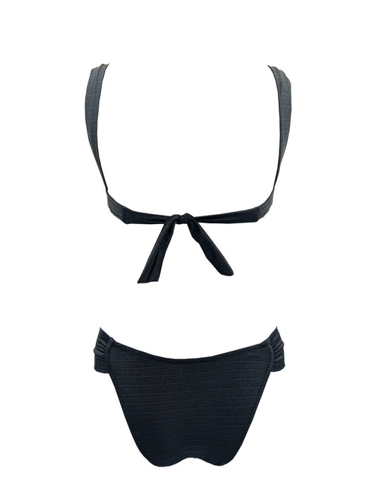 Wire shiny black Bikini