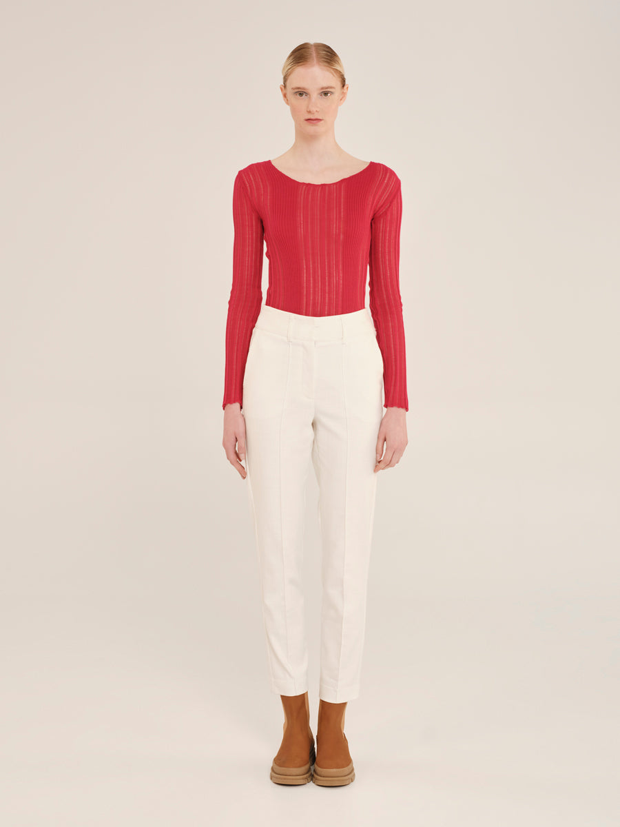 Winter Archetypes Knit  Blouse With Scoop Neckline