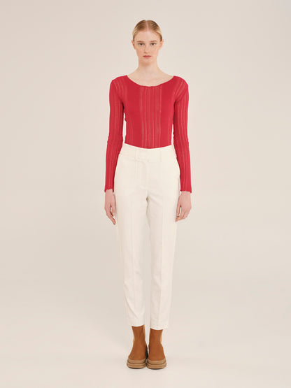 Winter Archetypes Knit  Blouse With Scoop Neckline