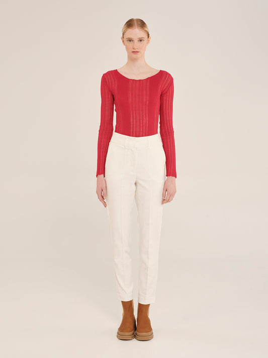 Winter Archetypes Knit  Blouse With Scoop Neckline