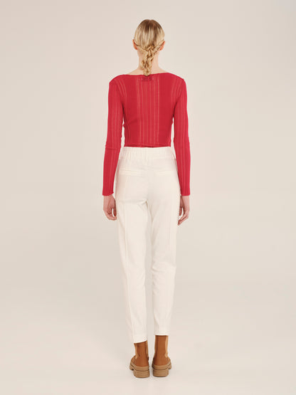 Winter Archetypes Knit  Blouse With Scoop Neckline