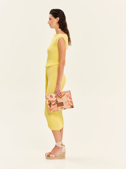 Seashells Knit Midi Dress with Belt