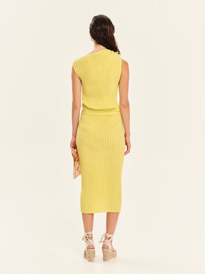 Seashells Knit Midi Dress with Belt