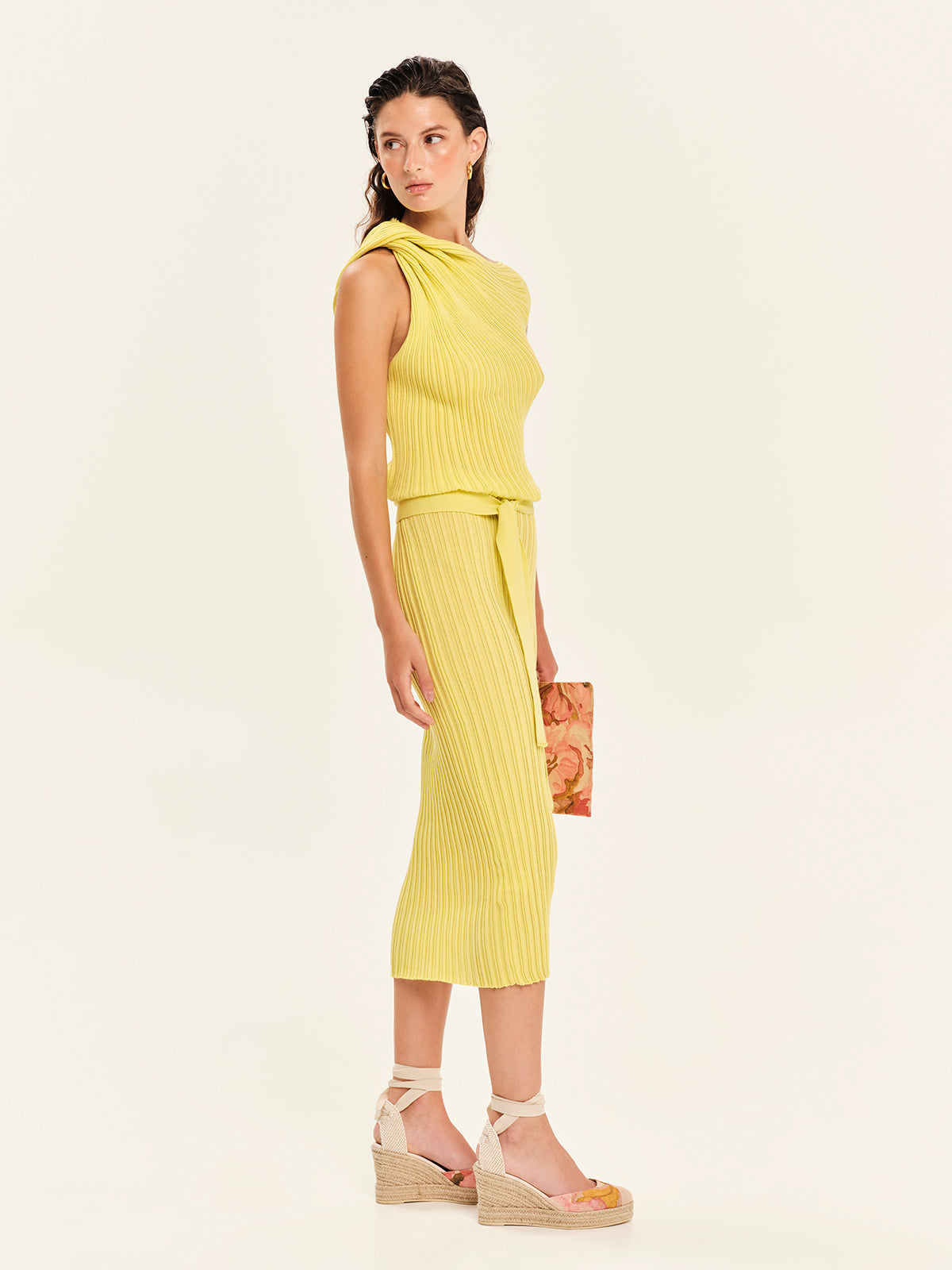 Seashells Knit Midi Dress with Belt