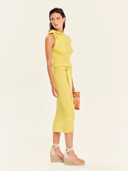 Seashells Knit Midi Dress with Belt
