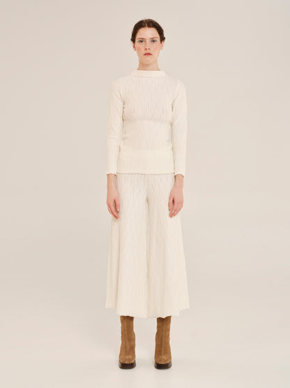 Knit Nervure Longsleeve Blouse