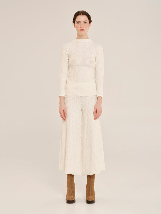 Knit Nervure Longsleeve Blouse