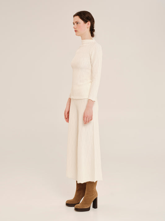 Knit Nervure Longsleeve Blouse