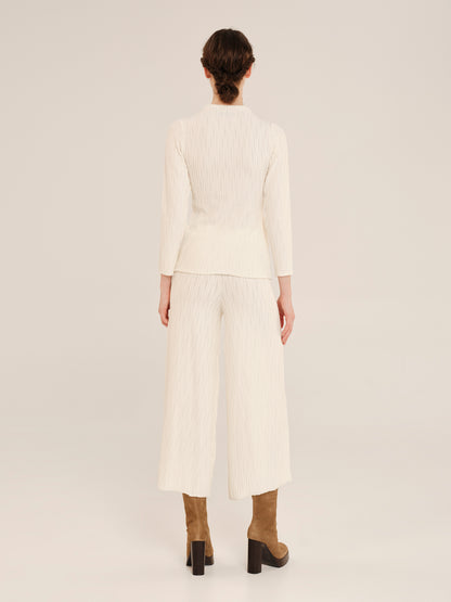 Knit Nervure Crop Trousers