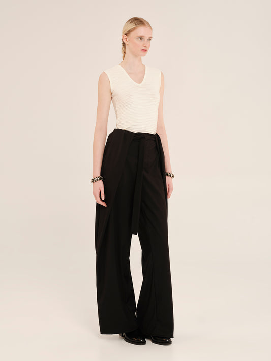 Knit Nervure Sleevless Top