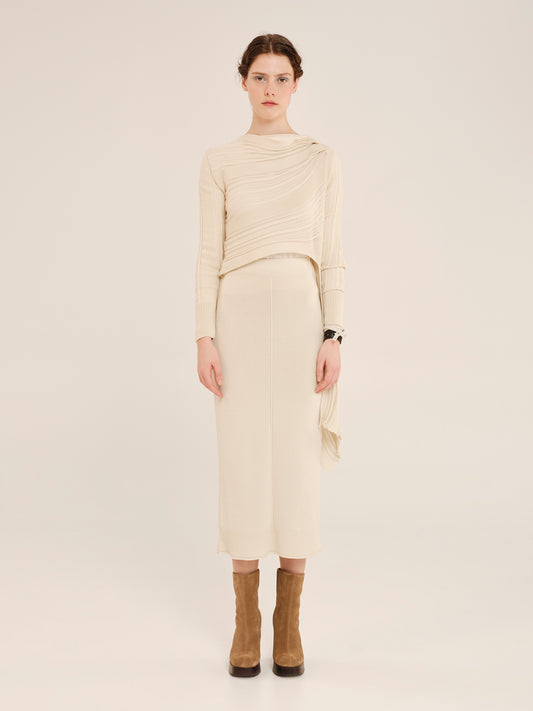 Winter Archetypes Knit Blouse With Side Panel