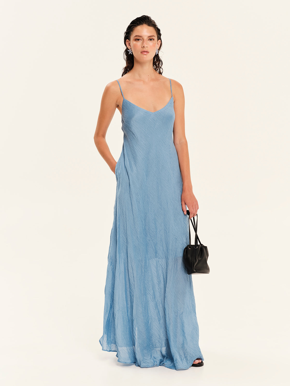 Soft Shadows Long Dress with Straps