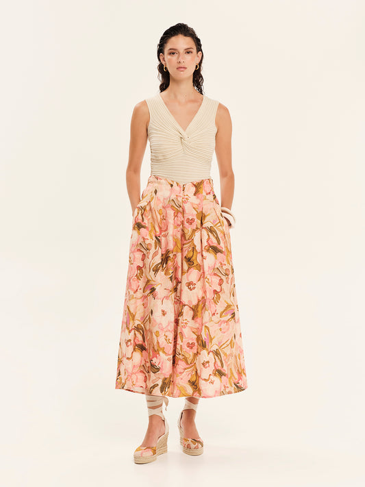 Seashells Knit Top with Front Knot