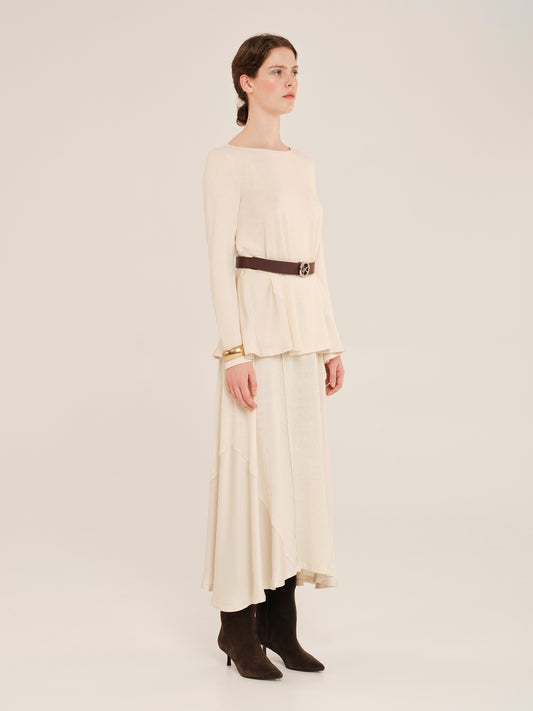 Just A Position Blouse With Satin Details