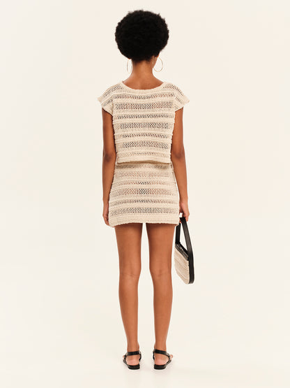 Sandy Lace Knit Mini Skirt