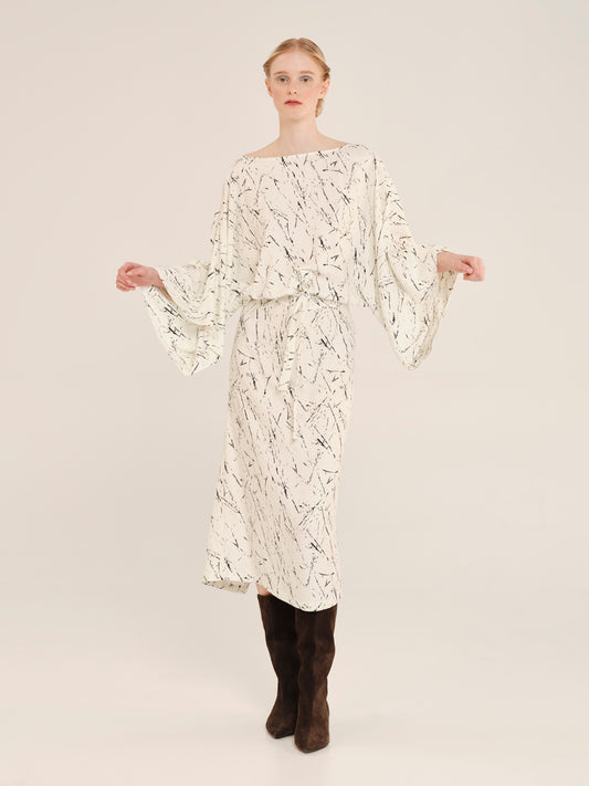 Expressivity Long Dress With Waist Tie