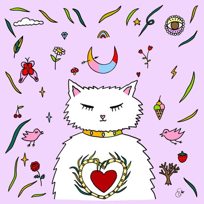 Cat Magic silk scarf