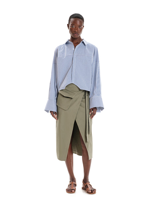 Structured Comfort Midi Skirt